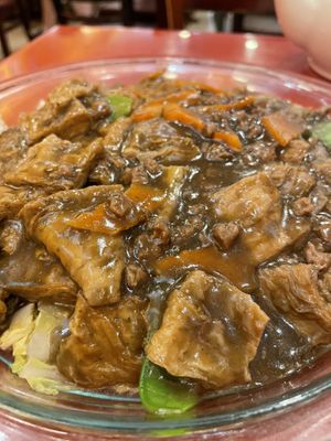 Tofu skin  at Bodhi Kosher Vegetarian Restaurant in New York City