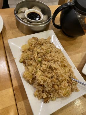Veg chicken pineapple rice (very good)  at Bodhi Kosher Vegetarian Restaurant in New York City