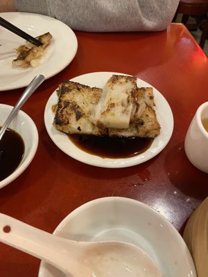 Turnip cakes  at Bodhi Kosher Vegetarian Restaurant in New York City