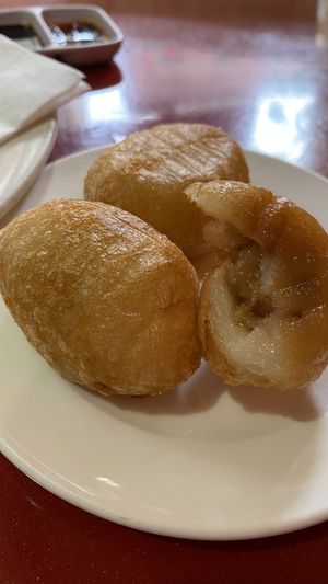 Fried sticky rice dumplings  at Bodhi Kosher Vegetarian Restaurant in New York City