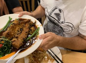 Lobster in black bean sauce  at Bodhi Kosher Vegetarian Restaurant in New York City