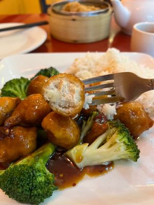 General Tso's Veg Chicken at Bodhi Kosher Vegetarian Restaurant in New York City