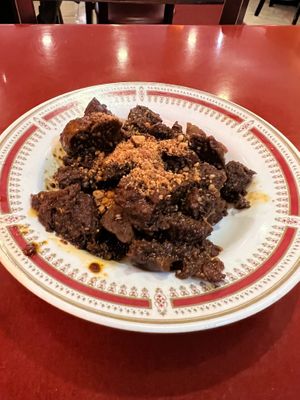 Szechuan Beef at Bodhi Kosher Vegetarian Restaurant in New York City