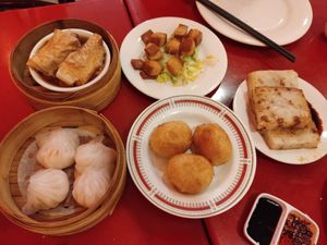 Various dim sum at Bodhi Kosher Vegetarian Restaurant in New York City