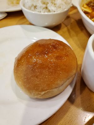 BBQ baked dim sun at Bodhi Kosher Vegetarian Restaurant in New York City