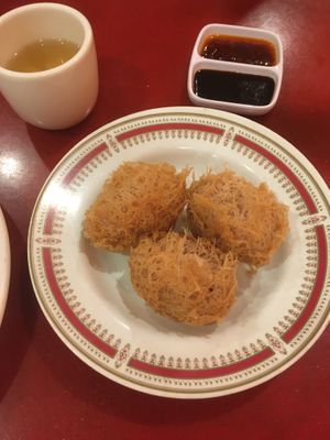 Fried tarp dumplings  at Bodhi Kosher Vegetarian Restaurant in New York City