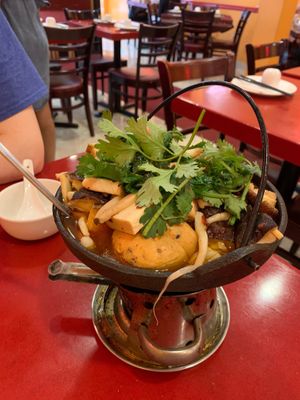 Hot pot at Bodhi Kosher Vegetarian Restaurant in New York City