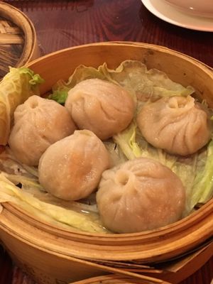Soup dumplings at Bodhi Kosher Vegetarian Restaurant in New York City