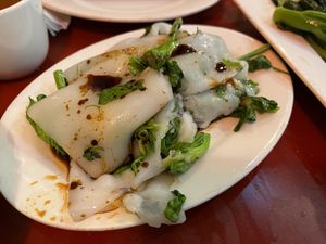 pea leaf rice rollls  at Bodhi Kosher Vegetarian Restaurant in New York City