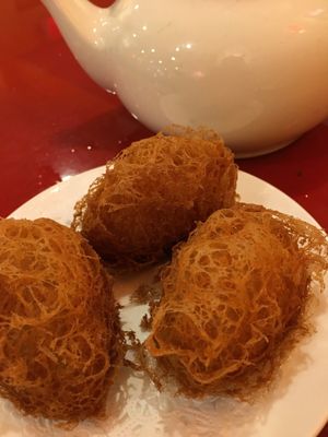 Fried taro at Bodhi Kosher Vegetarian Restaurant in New York City