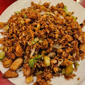 Chicken fried rice at Bodhi Kosher Vegetarian Restaurant in New York City