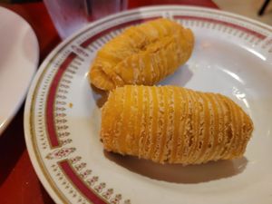 Durian filled pastries at Bodhi Kosher Vegetarian Restaurant in New York City