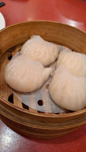 Vegan shrimp steamed dumplings at Bodhi Kosher Vegetarian Restaurant in New York City