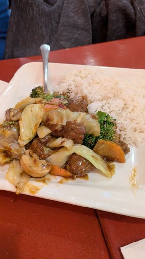Veg lamb lunch special at Bodhi Kosher Vegetarian Restaurant in New York City