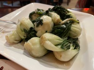 baby bok choy!  at Bodhi Kosher Vegetarian Restaurant in New York City