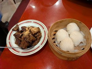 Szechuan beef, shrimp dumplings at Bodhi Kosher Vegetarian Restaurant in New York City