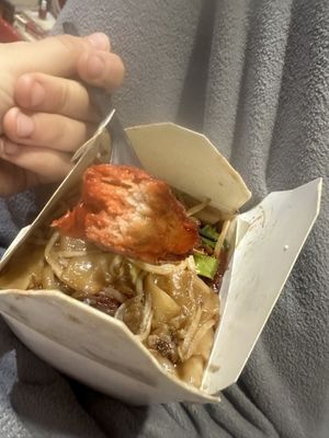 bbq meat chow fun  at Bodhi Kosher Vegetarian Restaurant in New York City