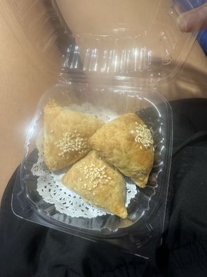 bbq meat pastry (highly recommend)  at Bodhi Kosher Vegetarian Restaurant in New York City