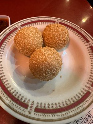 Sesame balls   at Bodhi Kosher Vegetarian Restaurant in New York City