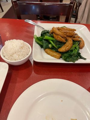Black pepper "chicken”  at Bodhi Kosher Vegetarian Restaurant in New York City