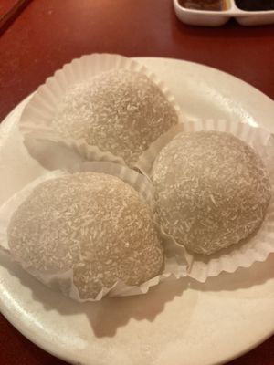 Sweet sticky rice with coconut   at Bodhi Kosher Vegetarian Restaurant in New York City