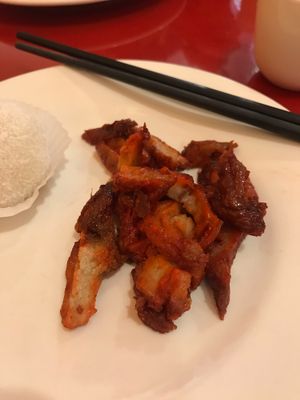 BBQ meat at Bodhi Kosher Vegetarian Restaurant in New York City