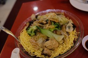 Buddha's Feast Chow Mein at Bodhi Kosher Vegetarian Restaurant in New York City
