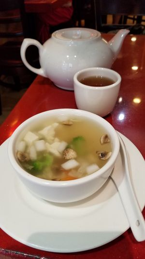 Tofu Soup Clear Vegetable Broth at Bodhi Kosher Vegetarian Restaurant in New York City