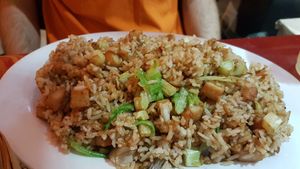 Chic'n fried rice at Bodhi Kosher Vegetarian Restaurant in New York City