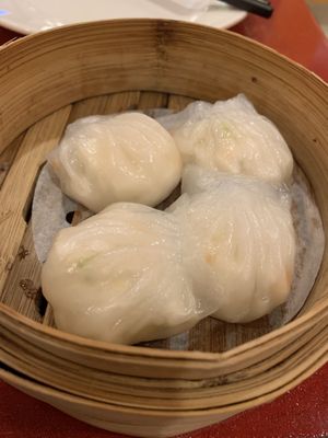 Steamed veg shrimp dumpling  at Bodhi Kosher Vegetarian Restaurant in New York City