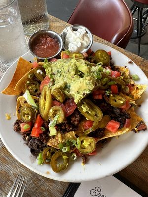Nachos with Vegan Chorizo and Vegan Cheddar Cheese  at The Top in Gainesville
