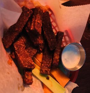 Buffalo tempeh wings!   at The Top in Gainesville