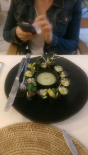 Raw summer rolls  at Green Space in Koh Samui