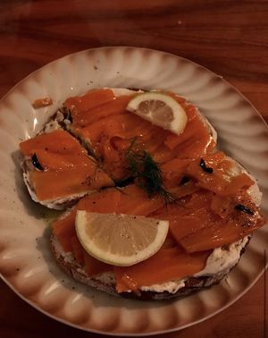Salmon sandwich at Alaska Bar in Berlin