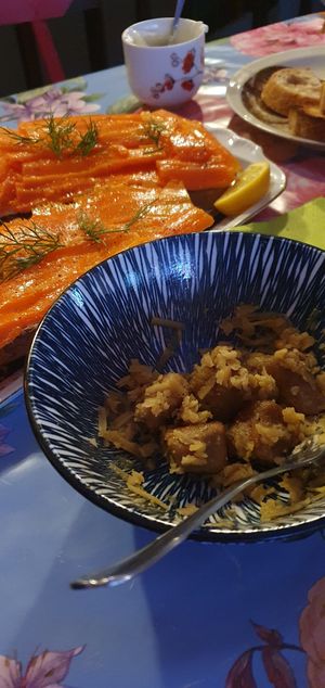 Salmon on toast and cauliflower gnocchi at Alaska Bar in Berlin