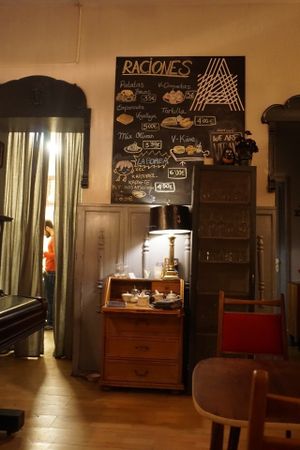 Menu and sitting area at Alaska Bar in Berlin