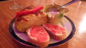 Spanish tortilla with garlic dip at Alaska Bar in Berlin