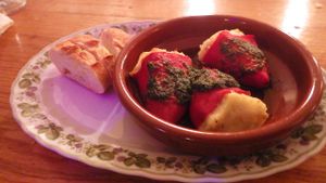 Stuffed peppers filled with potato at Alaska Bar in Berlin