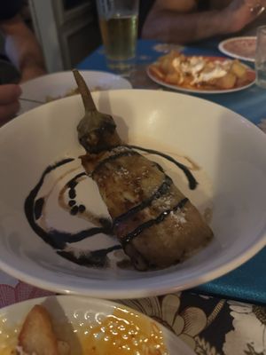 Aubergine with tahini sauce   at Alaska Bar in Berlin