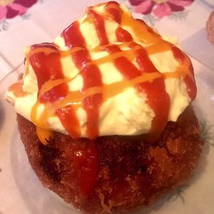 Giant vegan Bolognese croquette! at Alaska Bar in Berlin