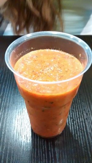 Homemade gazpacho at Veg'Art in Paris