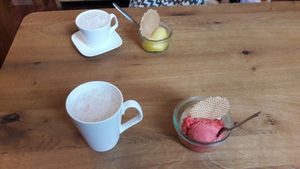 Ice cream and soy chai at Veis in Rostock