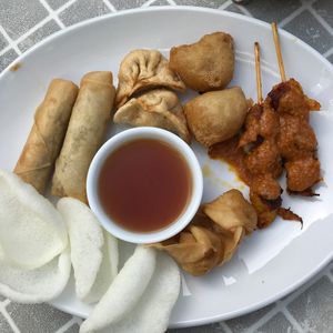 mixed sharing plate at Loving Hut - North Laine in Brighton