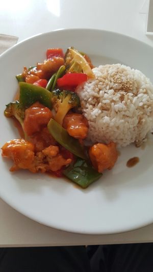 sweet and sour soy chicken at Loving Hut - North Laine in Brighton