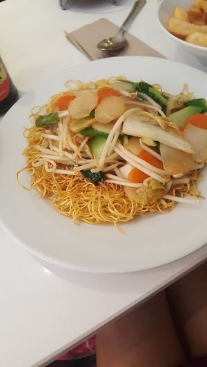 crispsy noodles and veg at Loving Hut - North Laine in Brighton