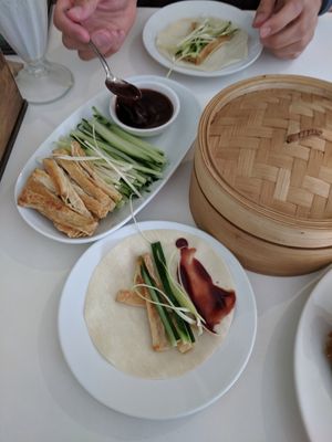 Duck pancakes at Loving Hut - North Laine in Brighton