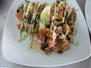 sweet potato tacos at Mesa Cafe in San Pedro