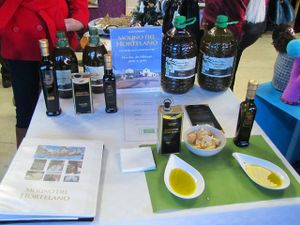 organic olive oil at Mercado Ecologico Viveros El Algarrobo in Vinuela