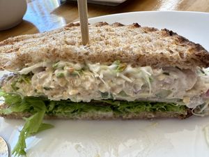 Chickpea Cesar. The layered lettuce had such a nice crunch    at Pulp + Sprout Juice Bar and Vegan Cafe in Asheville