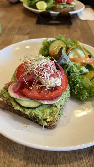 Avo Toasty  at Pulp + Sprout Juice Bar and Vegan Cafe in Asheville